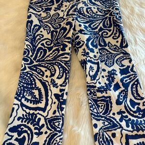 Chico’s Blue and White Paisley Print Pants